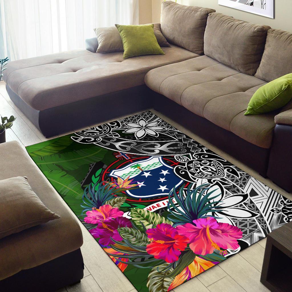 Samoa Area Rug - Turtle Plumeria Banana Leaf