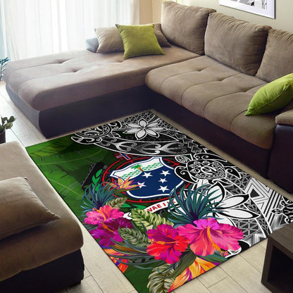 Samoa Area Rug - Turtle Plumeria Banana Leaf