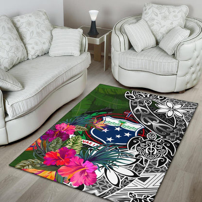 Samoa Area Rug - Turtle Plumeria Banana Leaf