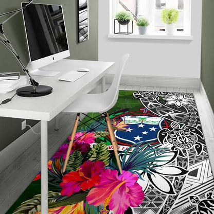Samoa Area Rug - Turtle Plumeria Banana Leaf