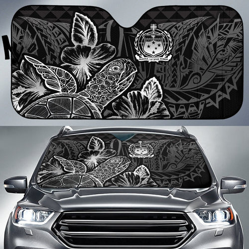 Samoa Auto Sun Shades Turtle Hibiscus White