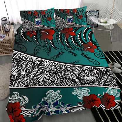 Samoa Bedding Set - Lizard And Turtle Green