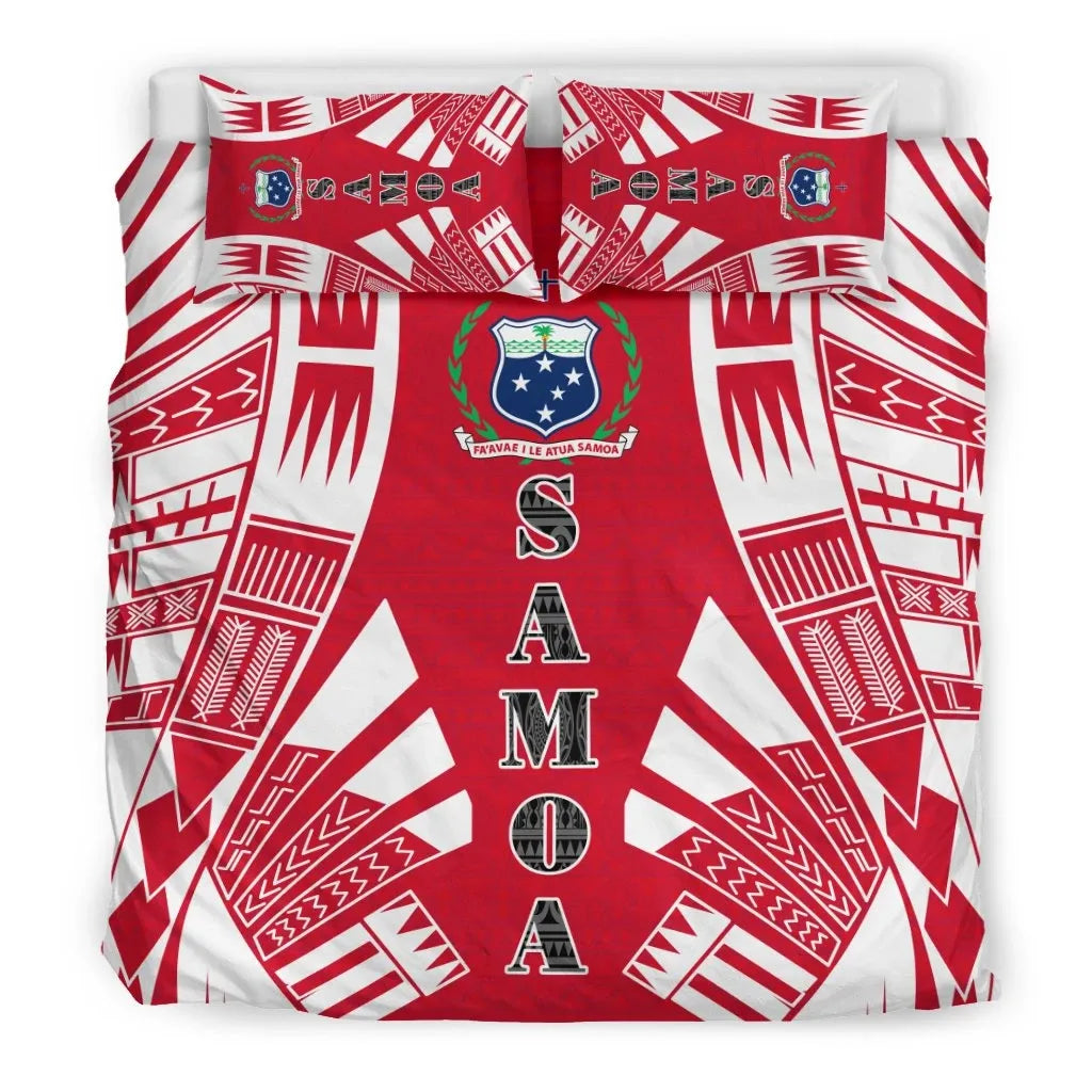 Samoa Duvet Cover Set - Polynesian Tattoo Flag