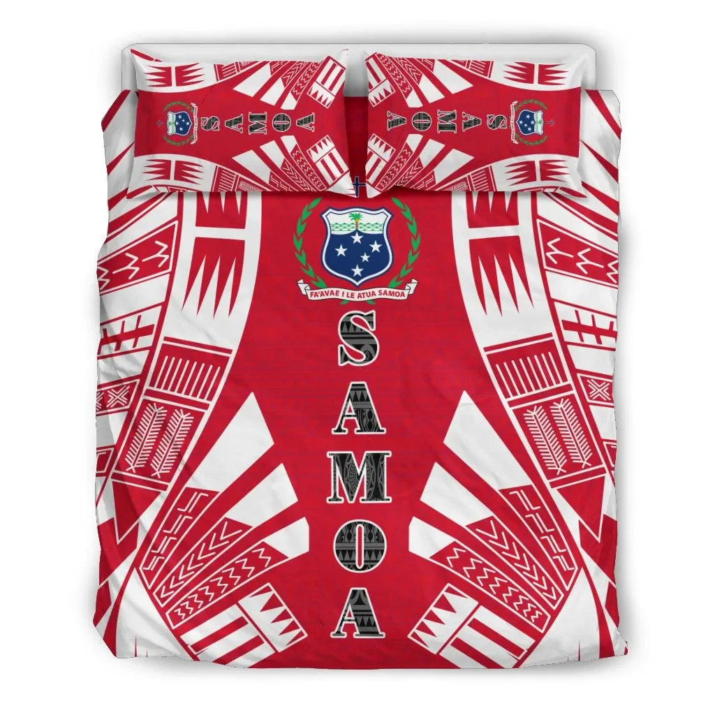Samoa Duvet Cover Set - Polynesian Tattoo Flag