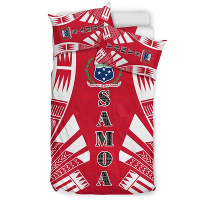 Samoa Duvet Cover Set - Polynesian Tattoo Flag