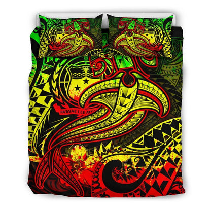 Samoa Bedding Set - Reggae Shark Polynesian Tattoo