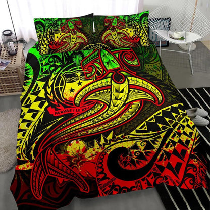 Samoa Bedding Set - Reggae Shark Polynesian Tattoo
