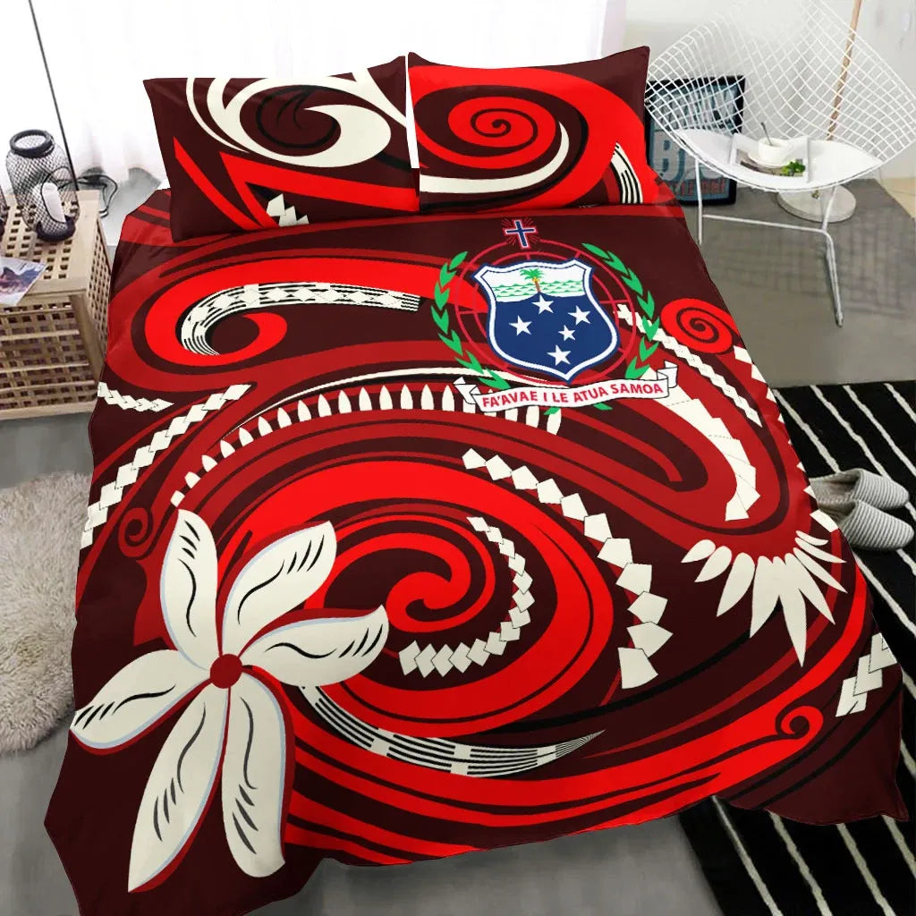 Samoa Bedding Set - Vortex Style Red Color