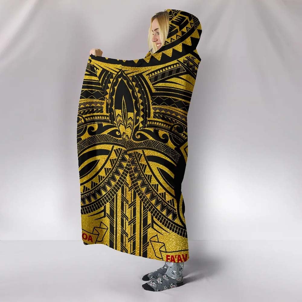 Samoa Blanket - Coat Of Arm Gold Black
