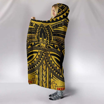 Samoa Blanket - Coat Of Arm Gold Black