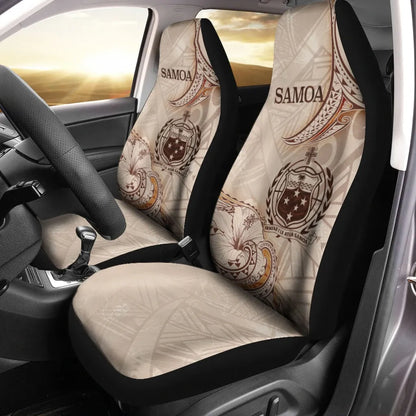 Samoa Car Seat Cover - Hibiscus Flowers Vintage Style