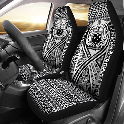 Samoa Car Seat Cover - Samoa Coat Of Arms Polynesian Tattoo Black