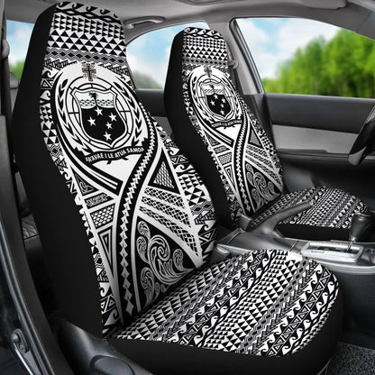 Samoa Car Seat Cover - Samoa Coat Of Arms Polynesian Tattoo Black
