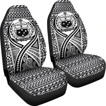 Samoa Car Seat Cover - Samoa Coat Of Arms Polynesian Tattoo Black