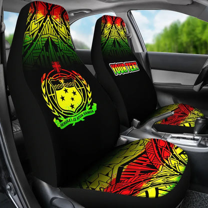 Samoa Custom Personalised Car Seat Covers - Samoa Coat Of Arms Fog Reggae Style