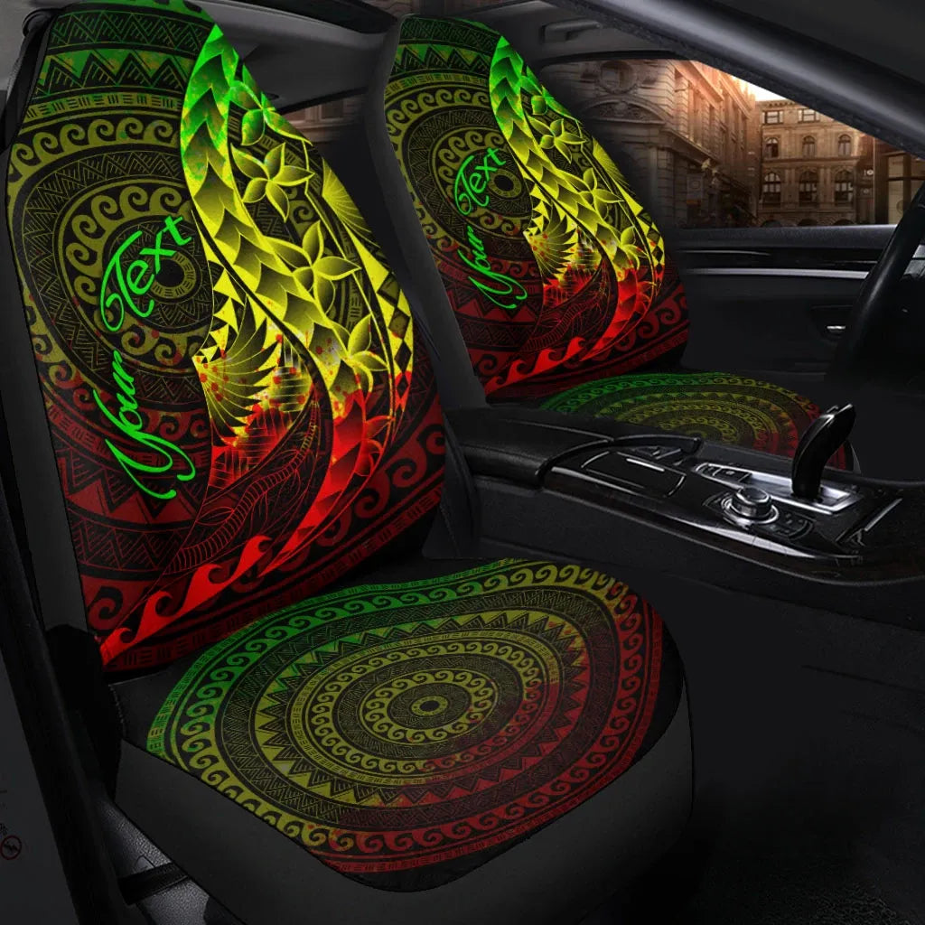 Samoa Car Seat Covers - Custom Personalised Polynesian Pattern Style Reggae Color