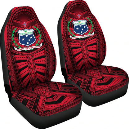 Samoa Car Seat Covers - Samoa Coat Of Arms Polynesian Multiple Red