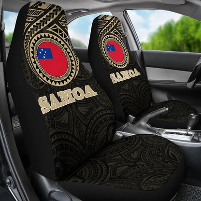 Samoa Car Seat Covers - Samoa Flag Polynesian Tattoo (Set of Two) - 2
