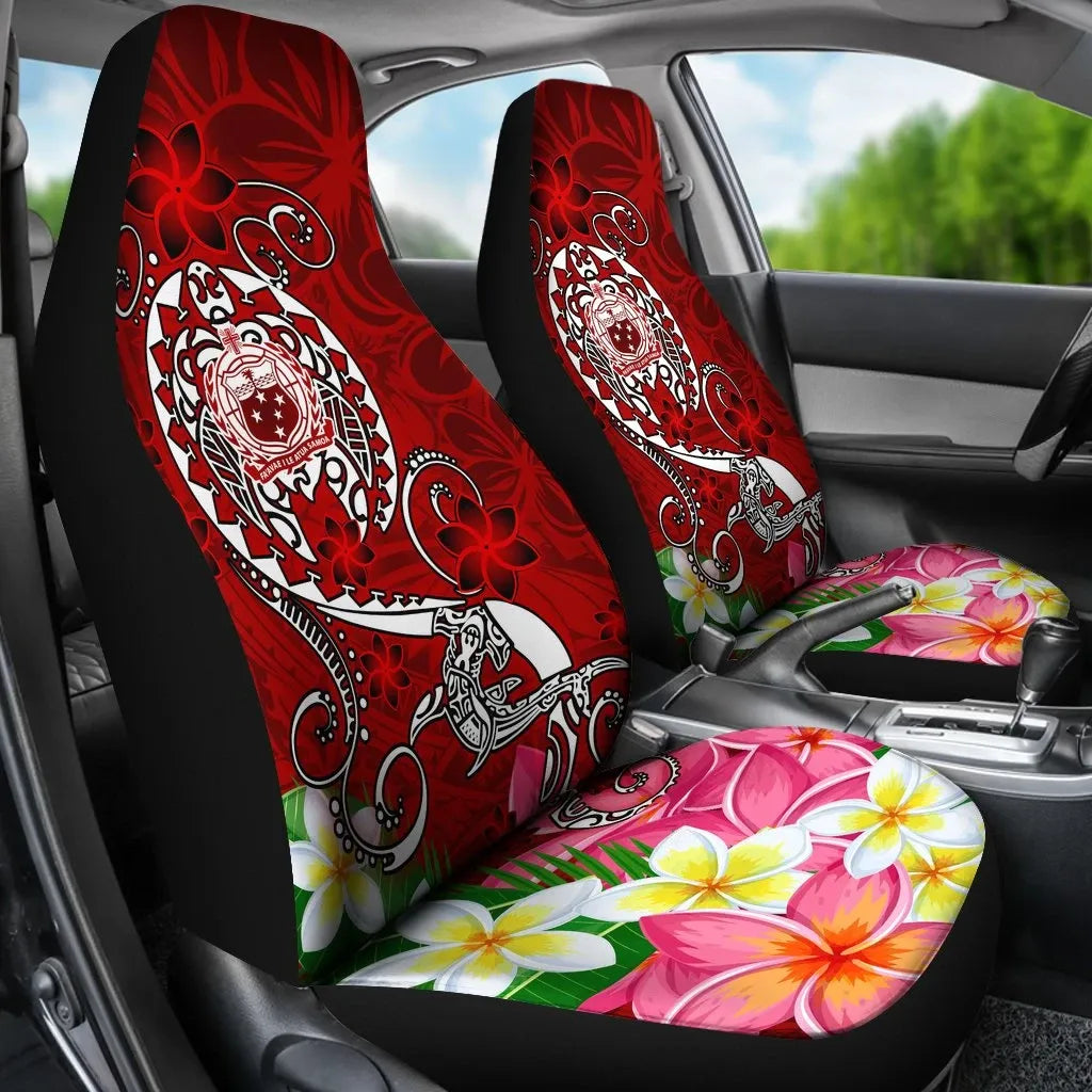 Samoa Car Seat Covers - Turtle Plumeria (Red)