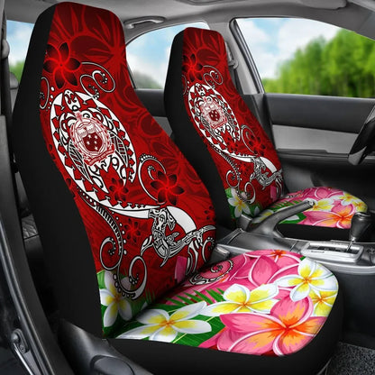 Samoa Car Seat Covers - Turtle Plumeria (Red)