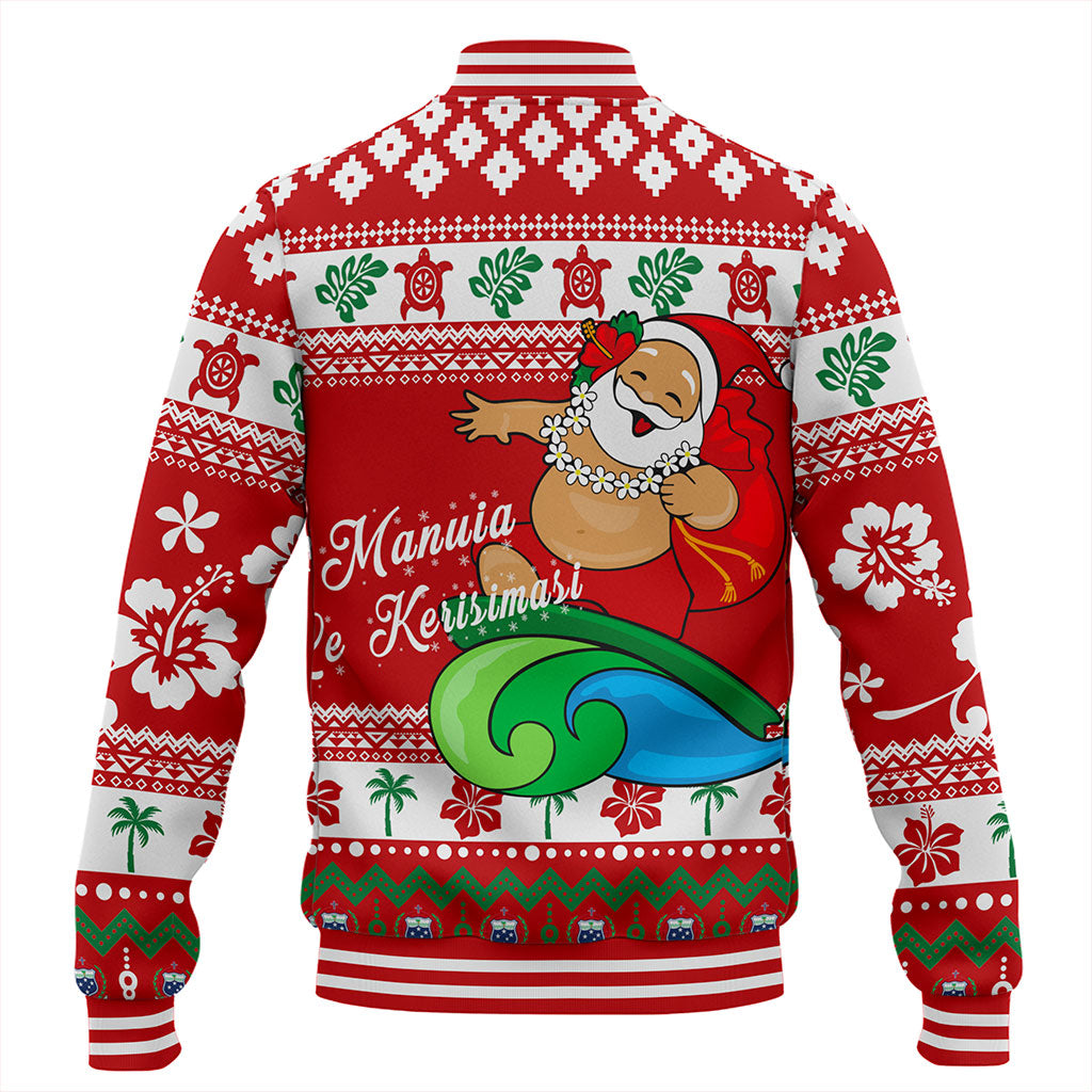 Samoa Baseball Jacket Santa Claus Ho Ho Ho Christmas