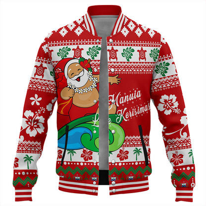 Samoa Baseball Jacket Santa Claus Ho Ho Ho Christmas