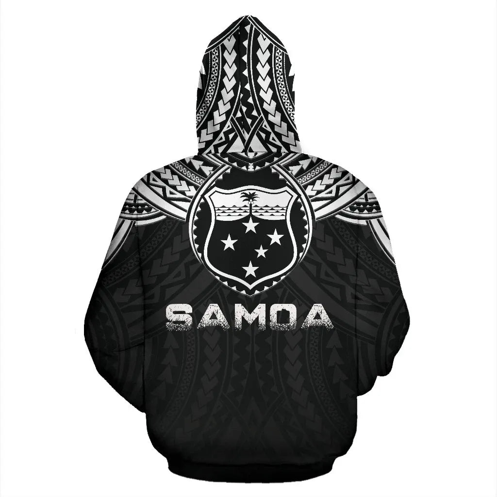 Samoa All Over Hoodie - Samoa Coat Of Arms Polynesian Tattoo