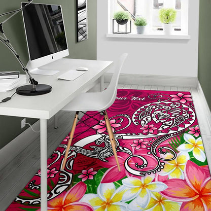 Samoa Custom Personalised Area Rug - Turtle Plumeria (Pink)