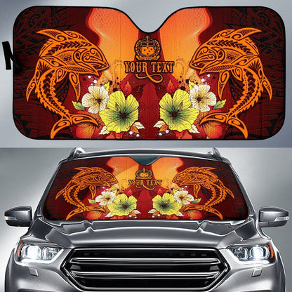 Samoa Custom Personalised Auto Sun Shades - Tribal Tuna Fish