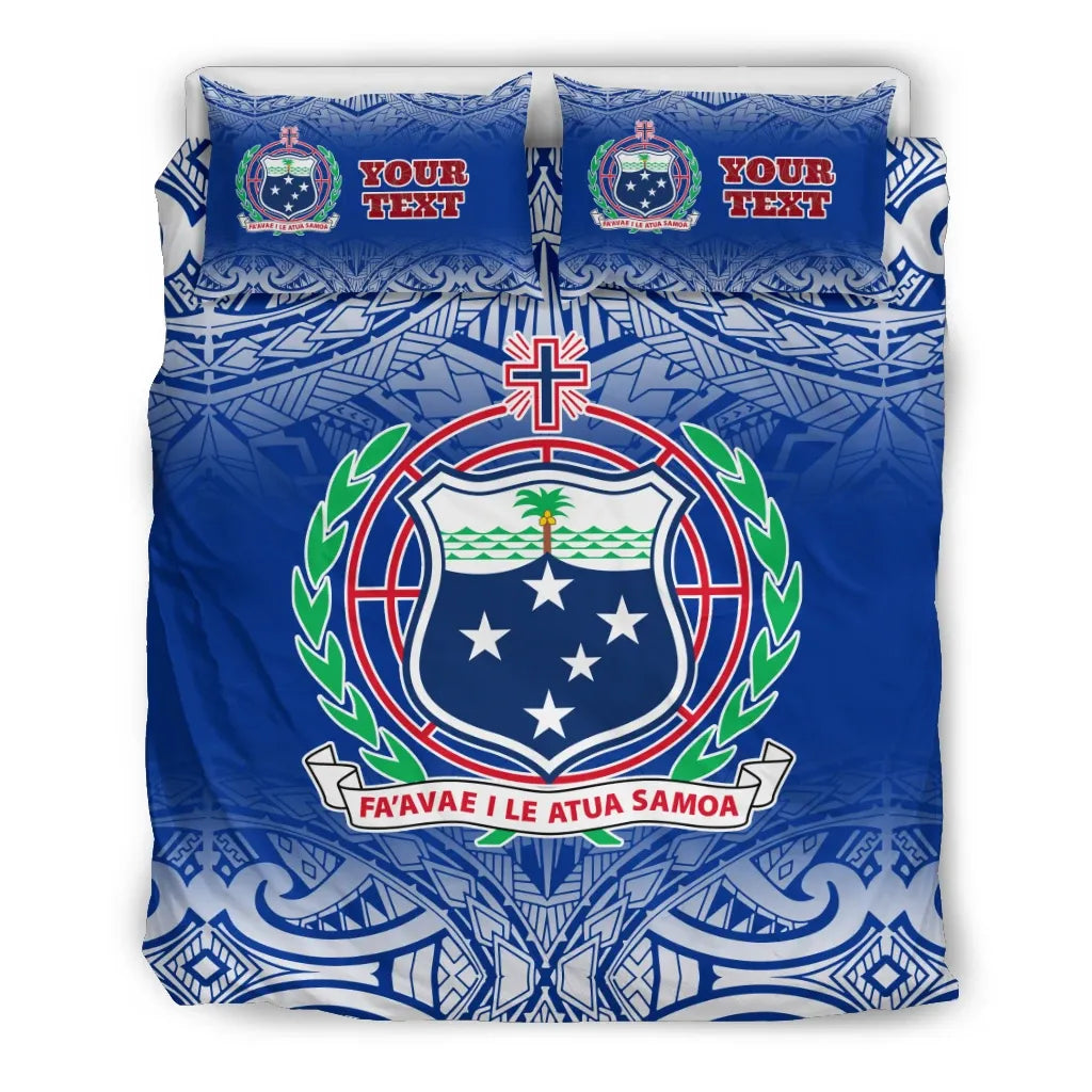 Samoa Custom Personalised Duvet Cover Set - Polynesian Fog Blue