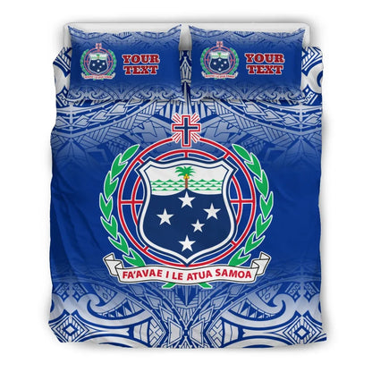 Samoa Custom Personalised Duvet Cover Set - Polynesian Fog Blue