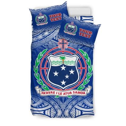 Samoa Custom Personalised Duvet Cover Set - Polynesian Fog Blue