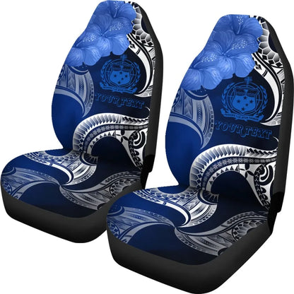 Samoa Custom Personalised Car Seat Covers - Samoa Seal Wave Style (Blue)