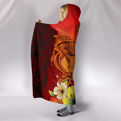 Samoa Custom Personalised Hooded Blankets - Tribal Tuna Fish