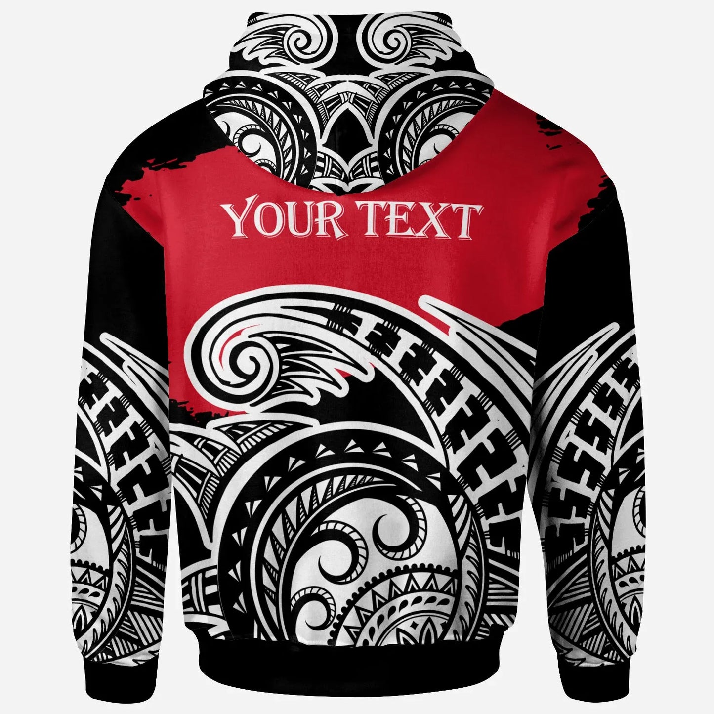 Samoa  - Custom Personalised Hoodie - Ethnic Style With Round Black White Pattern