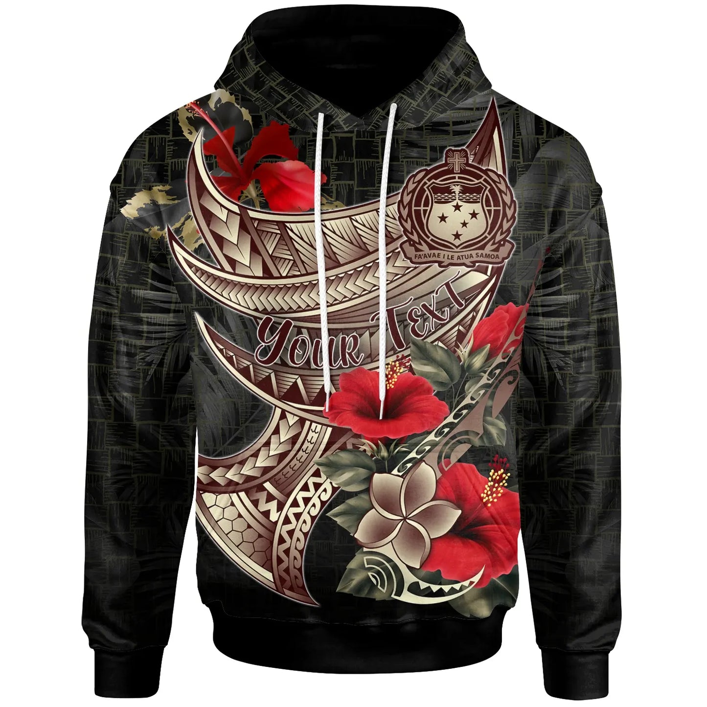 Samoa Custom Personalised Hoodie - Polynesian Tribal Tattoo