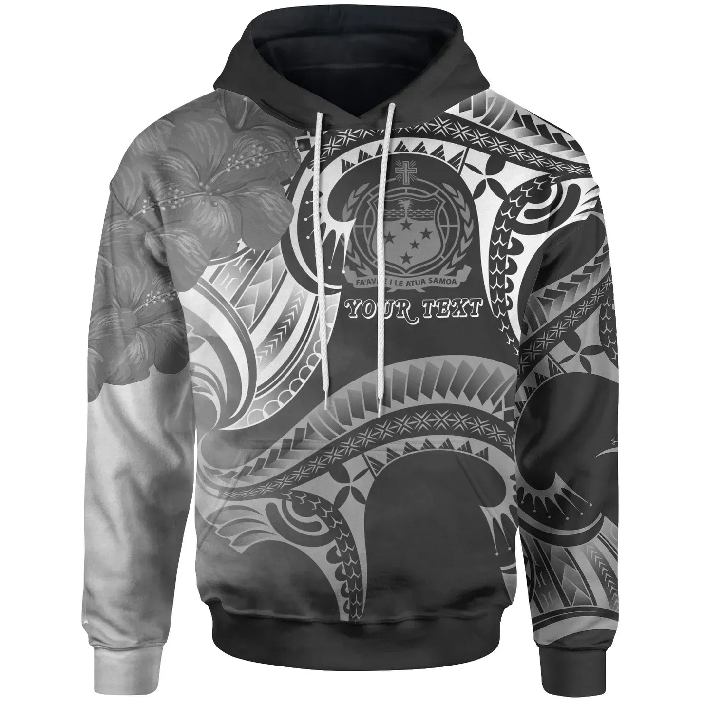 Samoa Custom Personalised Hoodie - Samoa Seal Wave Style (Black)