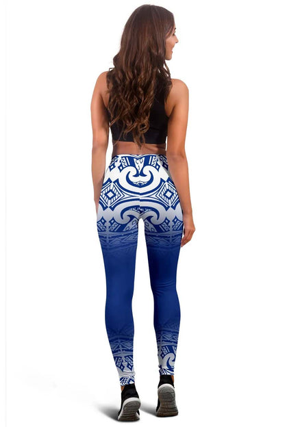 Samoa Custom Personalised Legging- Polynesian Fog Blue