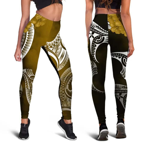 Samoa Custom Personalised Legging - Samoa Seal Wave Style (Gold)