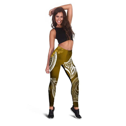 Samoa Custom Personalised Legging - Samoa Seal Wave Style (Gold)