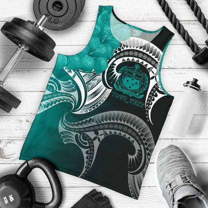 Samoa Custom Personalised Men Tank Top - Samoa Seal Wave Style (Green)