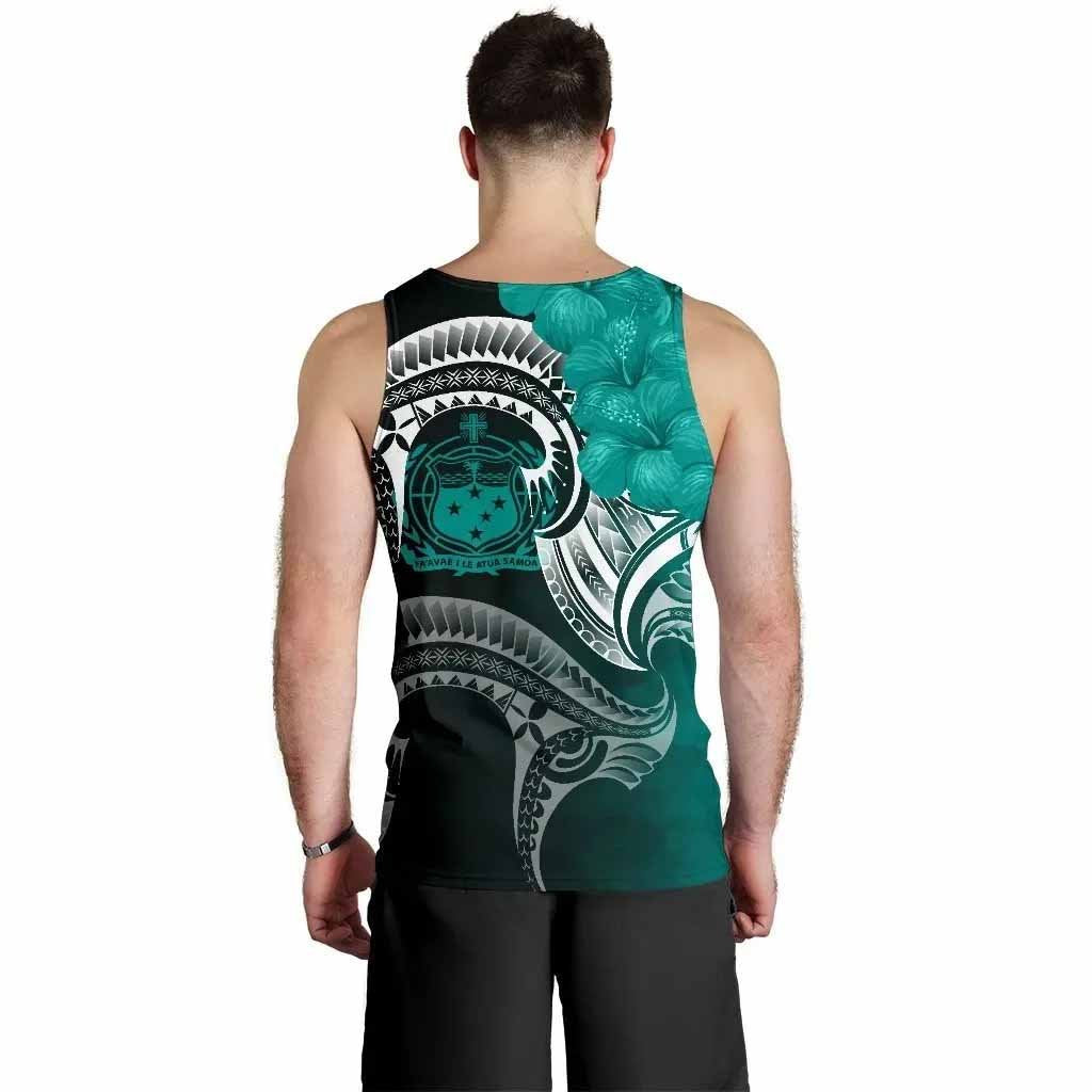 Samoa Custom Personalised Men Tank Top - Samoa Seal Wave Style (Green)