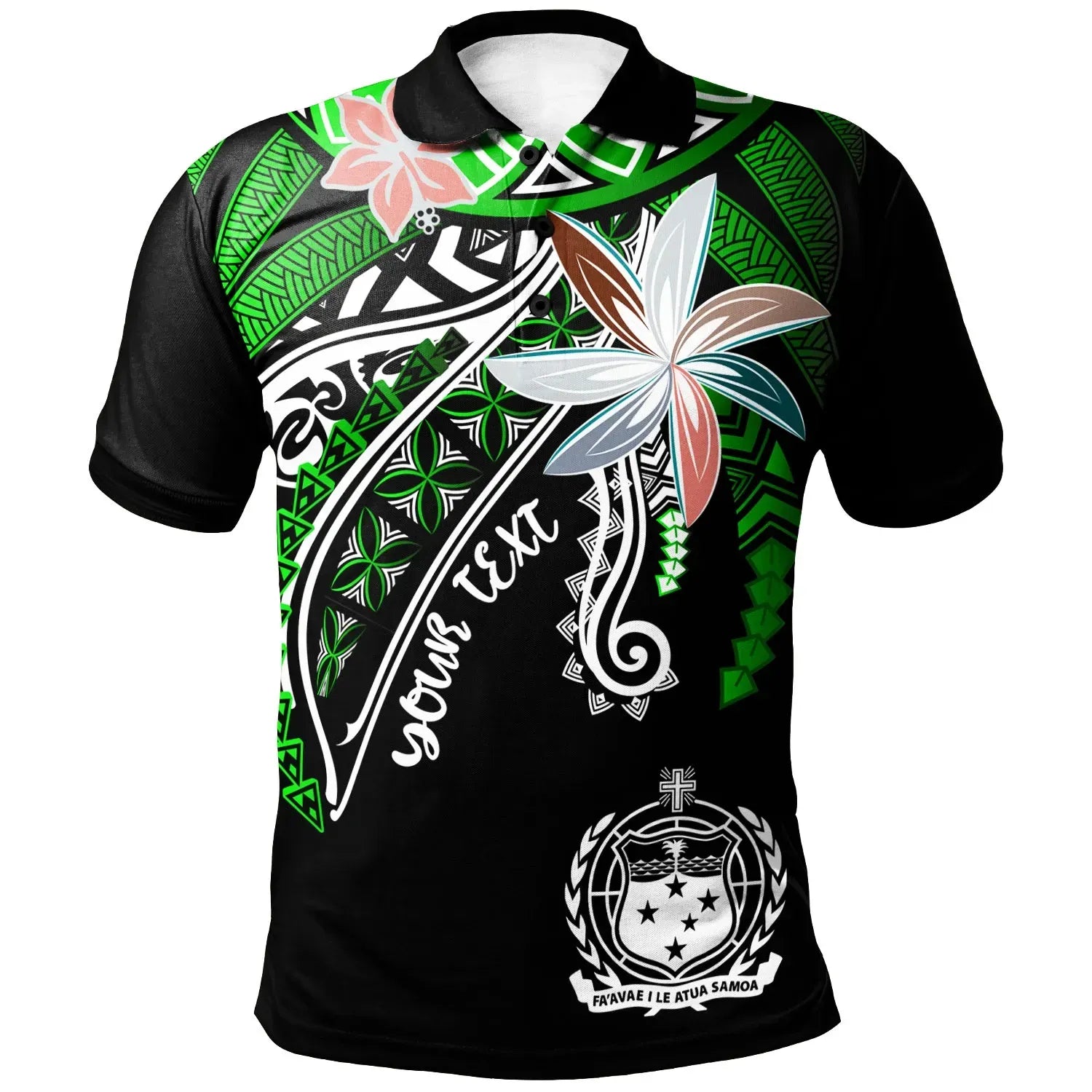 Samoa Custom Personalised Polo Shirt - Fanciful Forest Green Color