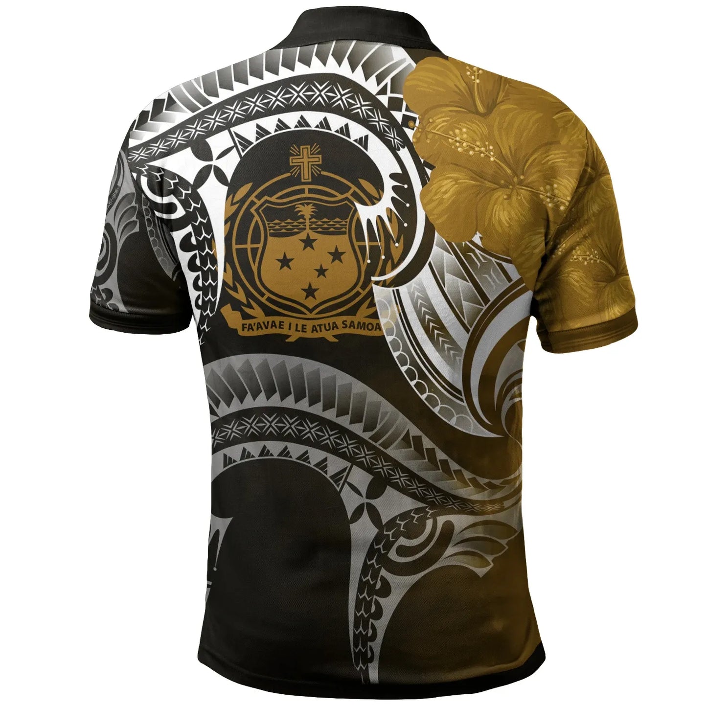 Samoa Custom Personalised Polo Shirt - Samoa Seal Wave Style (Gold)