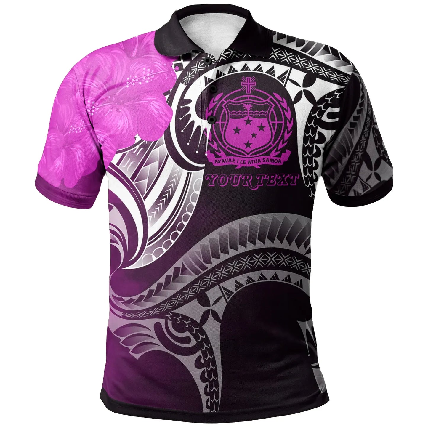 Samoa Custom Personalised Polo Shirt - Samoa Seal Wave Style (Pink)