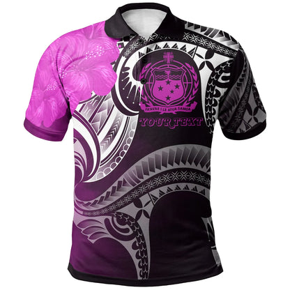 Samoa Custom Personalised Polo Shirt - Samoa Seal Wave Style (Pink)