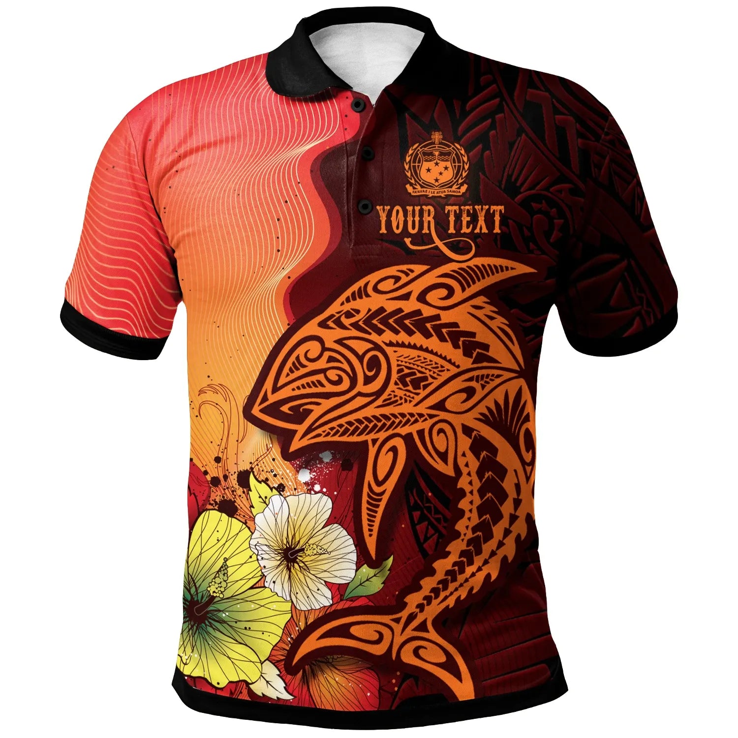 Samoa Custom Personalised Polo Shirt - Tribal Tuna Fish