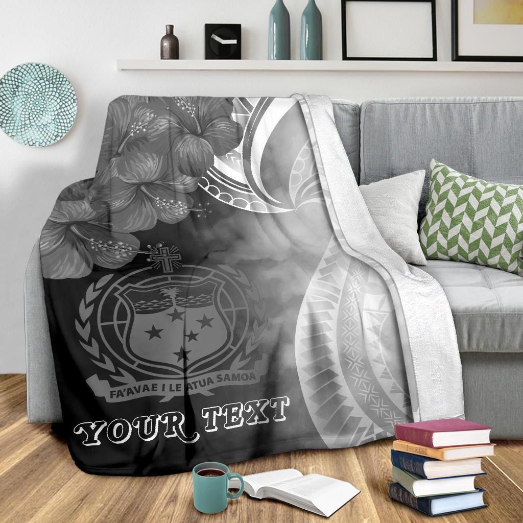 Samoa Custom Personalised Premium Blanket - Samoa Seal Wave Style (Black)