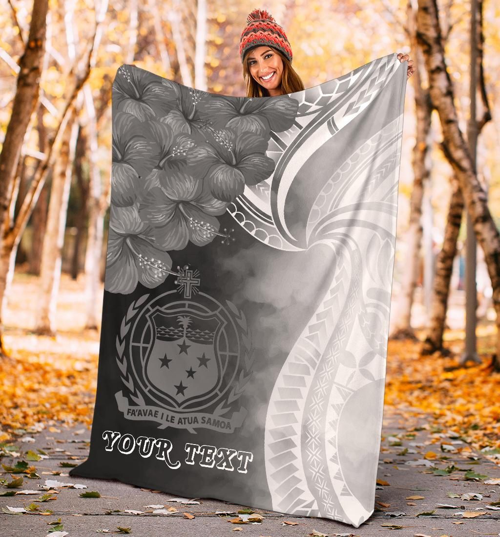 Samoa Custom Personalised Premium Blanket - Samoa Seal Wave Style (Black)