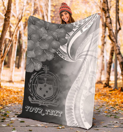 Samoa Custom Personalised Premium Blanket - Samoa Seal Wave Style (Black)